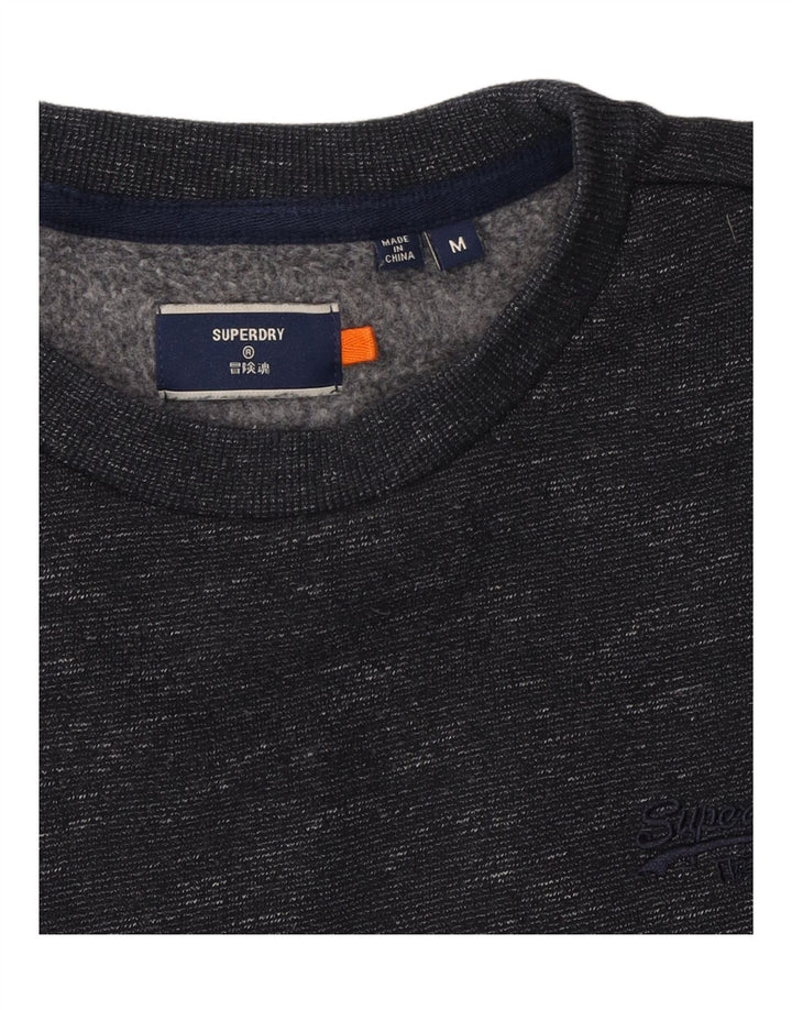 SUPERDRY Mens Sweatshirt Jumper Medium Navy Blue Flecked Cotton Vintage Superdry and Second-Hand Superdry from Messina Hembry 