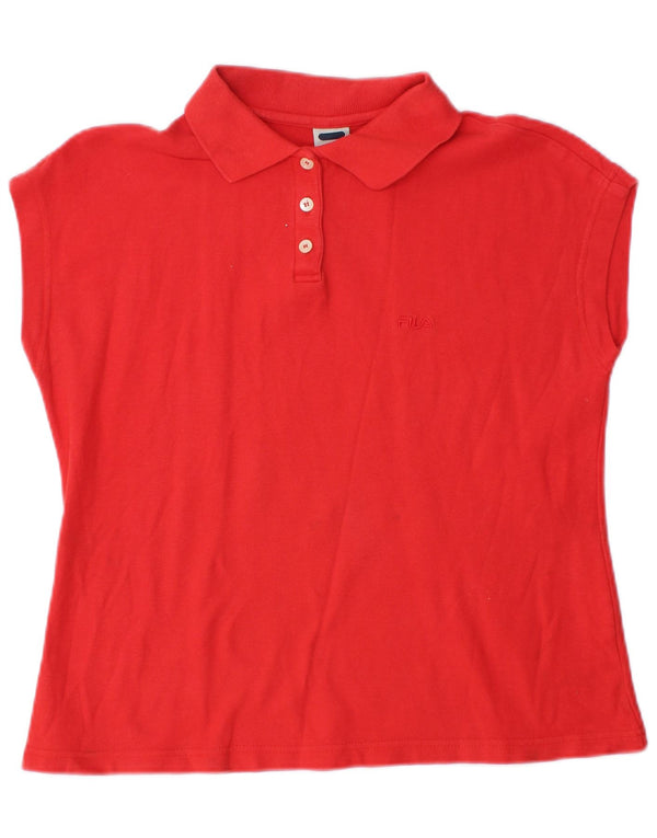 Camisa polo feminina FILA IT 46 grande algodão vermelho