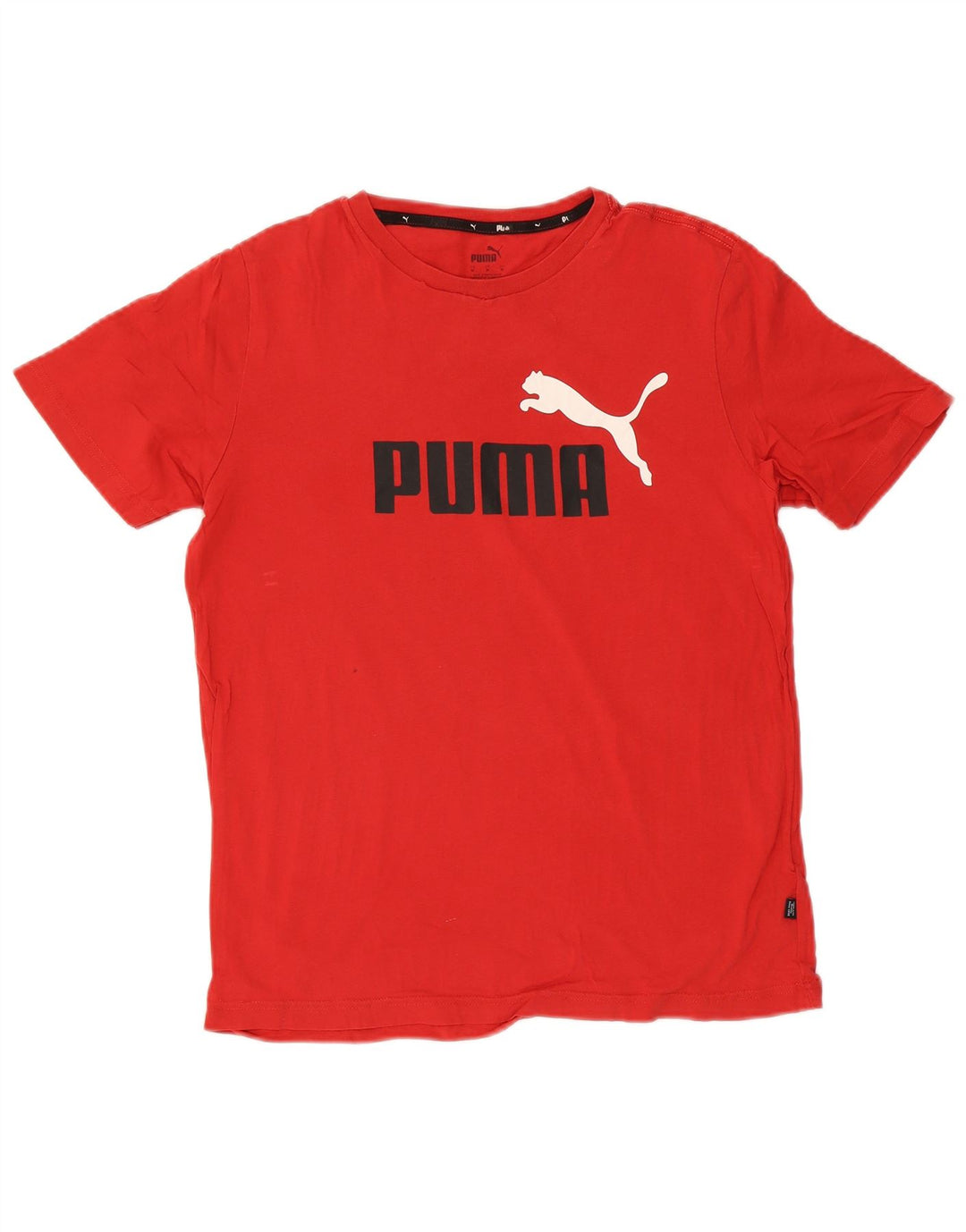 Puma Mens Graphic T-Shirt Top Médio Algodão Vermelho