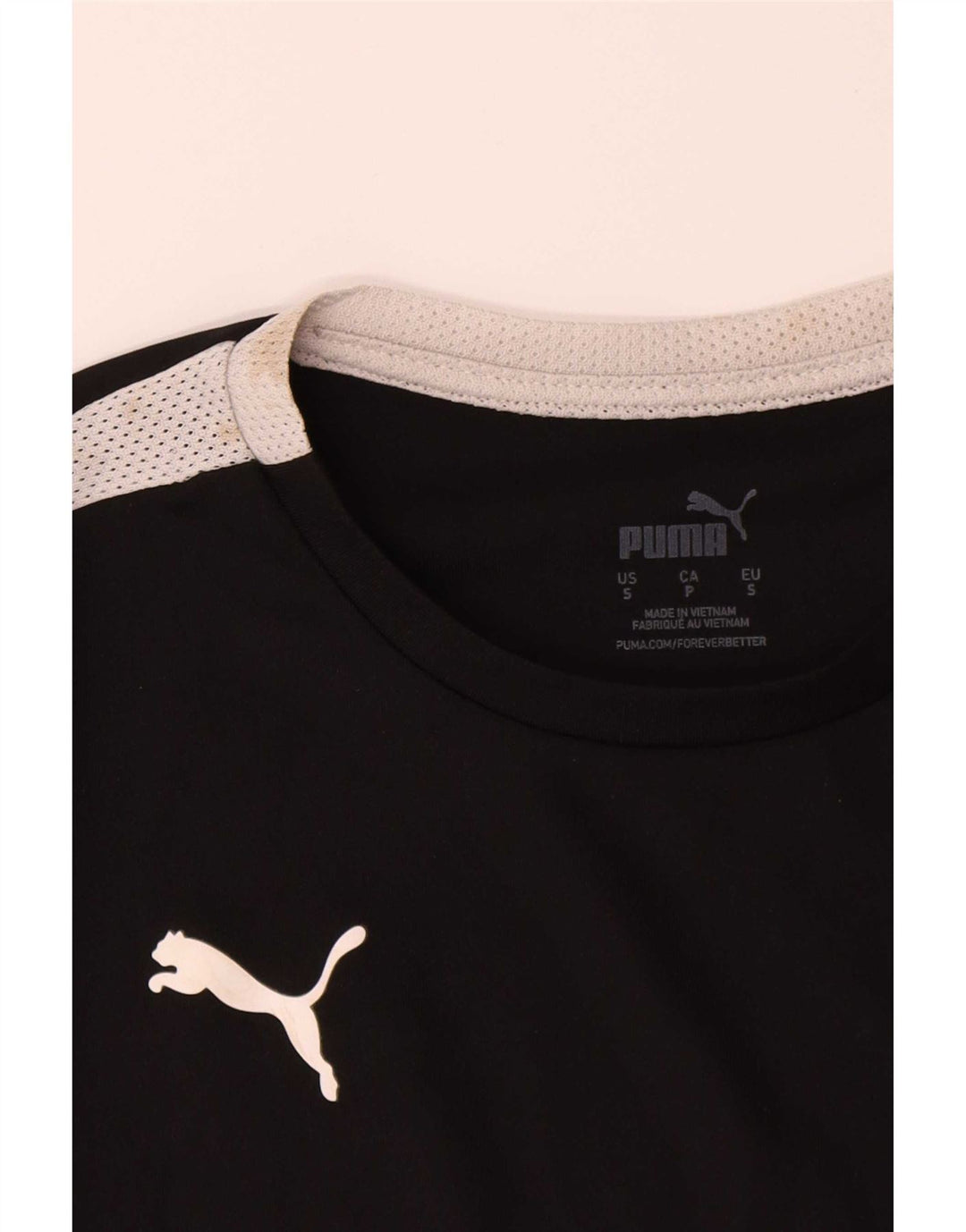 Camiseta Puma Boys Top 13-14 Anos Pequeno Preto Colorblock Poliéster