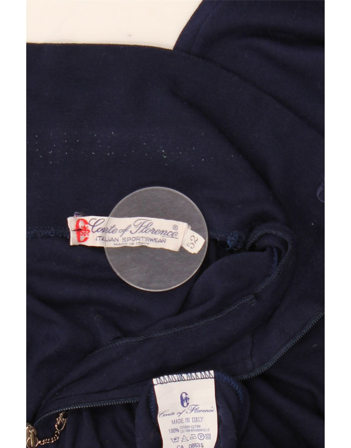 CONTE OF FLORENCE Top masculino com zíper e manga comprida IT 52 grande azul marinho