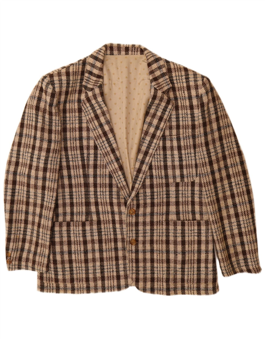 Jaqueta blazer masculina Carrera com 2 botões UK 38 xadrez marrom médio