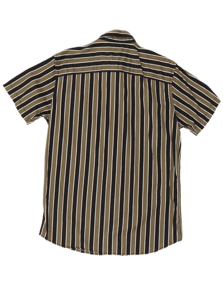 Camisa masculina Jack & Jones manga curta regular fit listrada verde médio