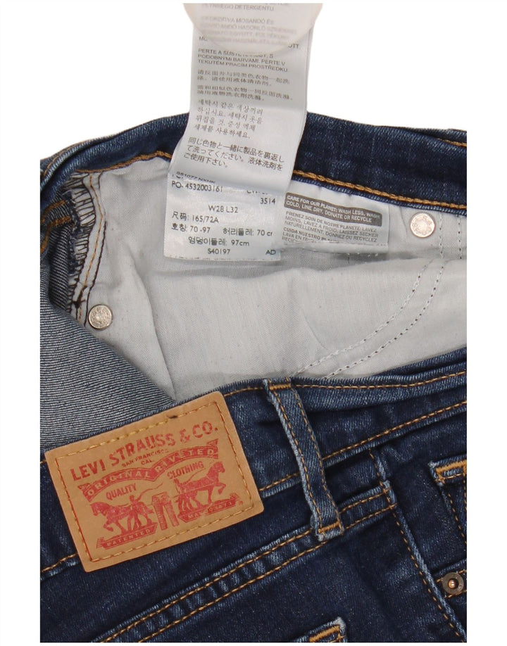 Calça jeans feminina Levi's 714 Straight W28 L27 azul algodão