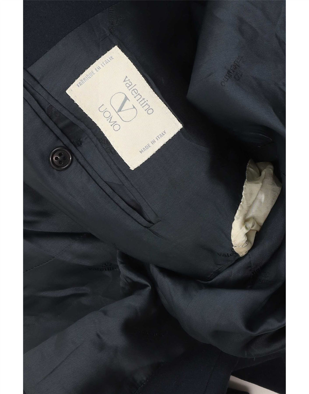 Jaqueta Blazer Masculina Valentino com 2 Botões Reino Unido 40 Grande Azul Marinho
