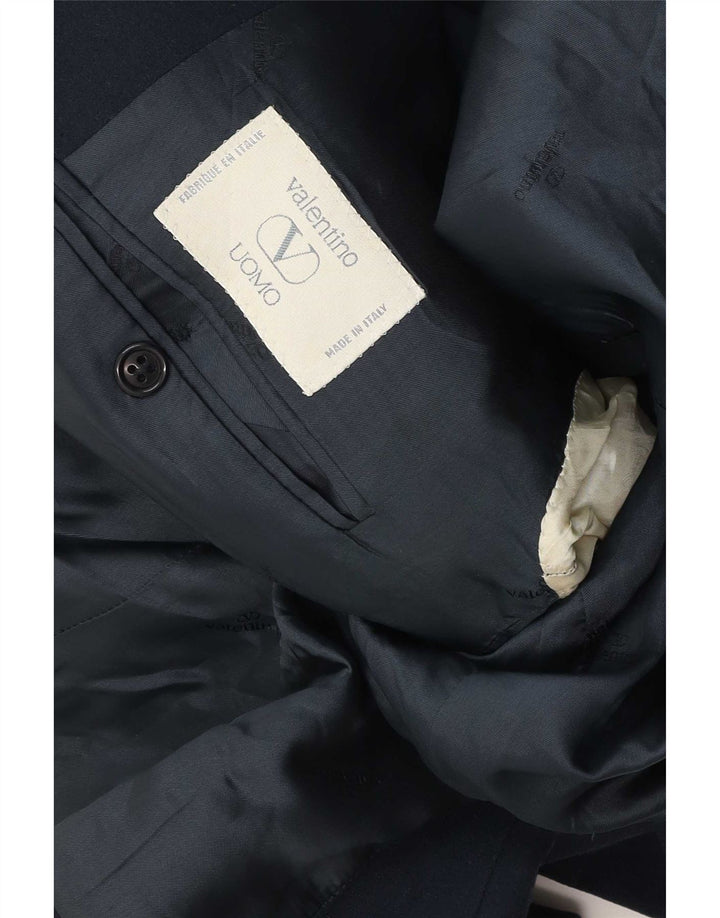 Jaqueta Blazer Masculina Valentino com 2 Botões Reino Unido 40 Grande Azul Marinho