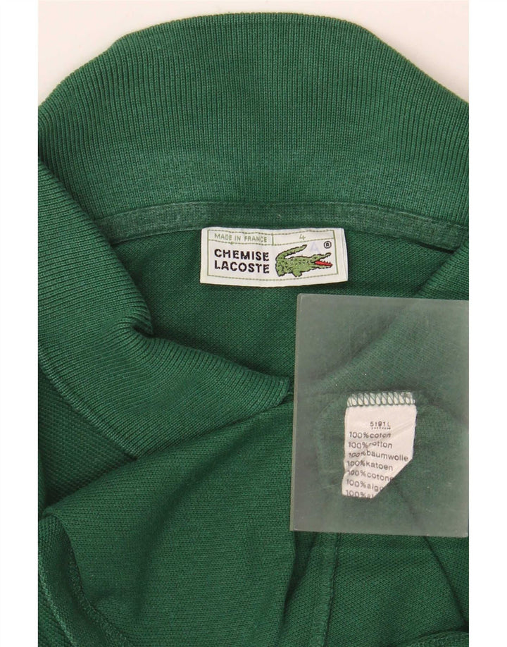 Camisa polo masculina de manga comprida Lacoste tamanho 4 algodão verde médio