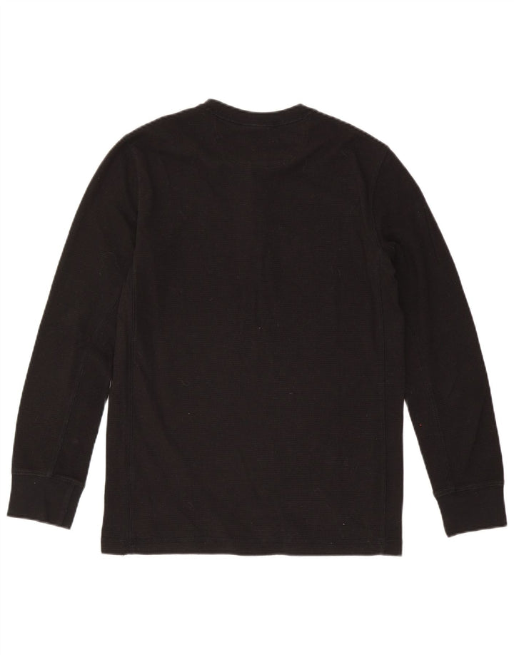 American Eagle Mens Top Manga Longa XS Algodão Preto