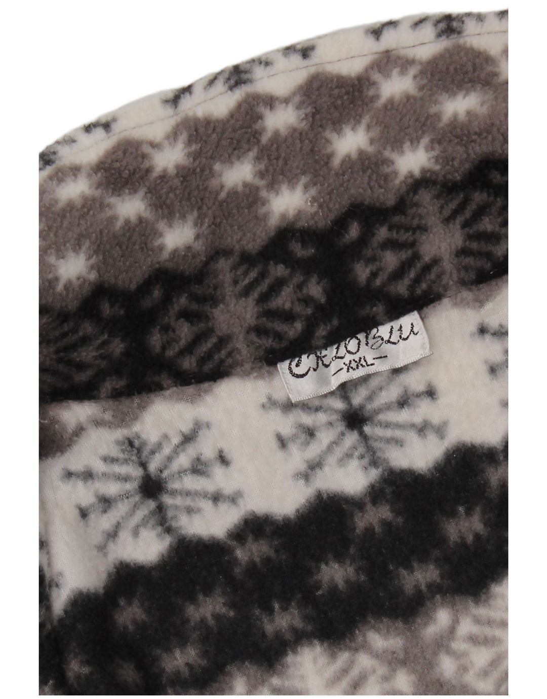 VINTAGE Mens Fleece Jacket UK 44 2XL Grey Fair Isle