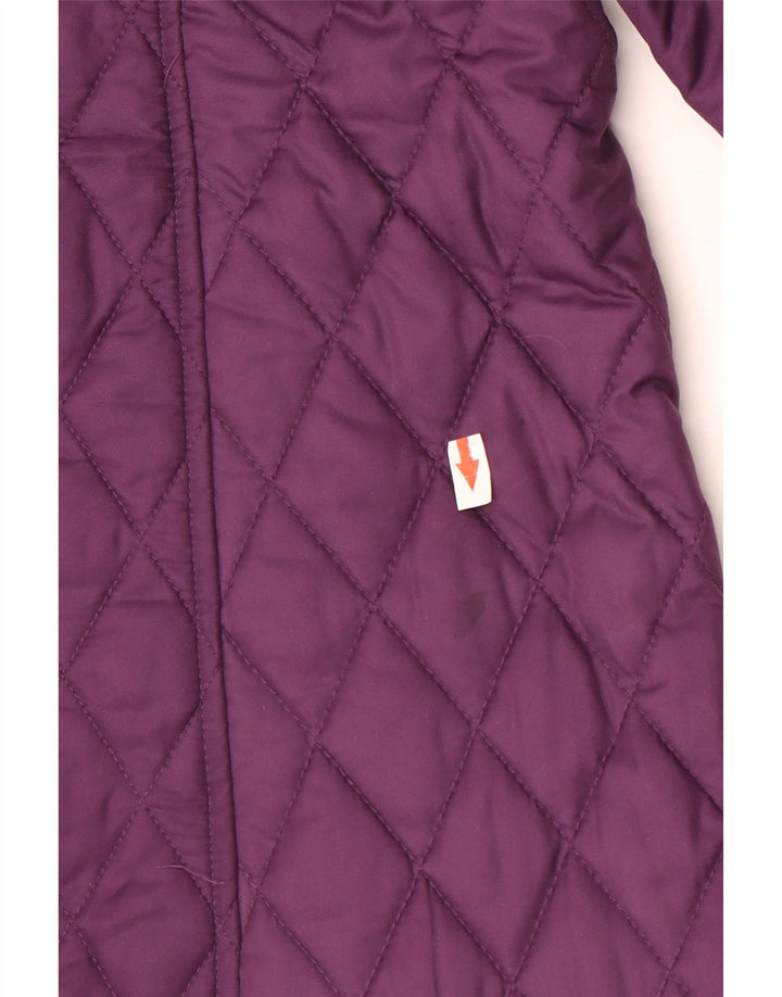 Jaqueta acolchoada feminina L.L.Bean UK 14 poliéster roxo médio