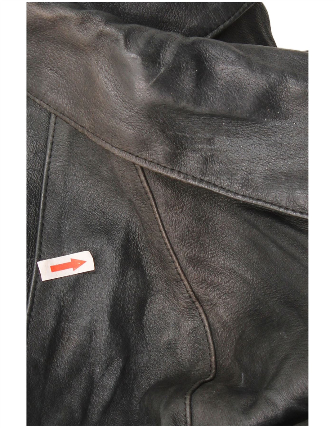 Jaqueta vintage feminina oversized com peito duplo IT 42 couro preto médio