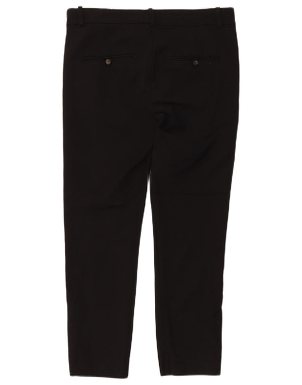 Zara Calça Feminina Slim Cropped EU 38 Pequeno W28 L24 Algodão Preto