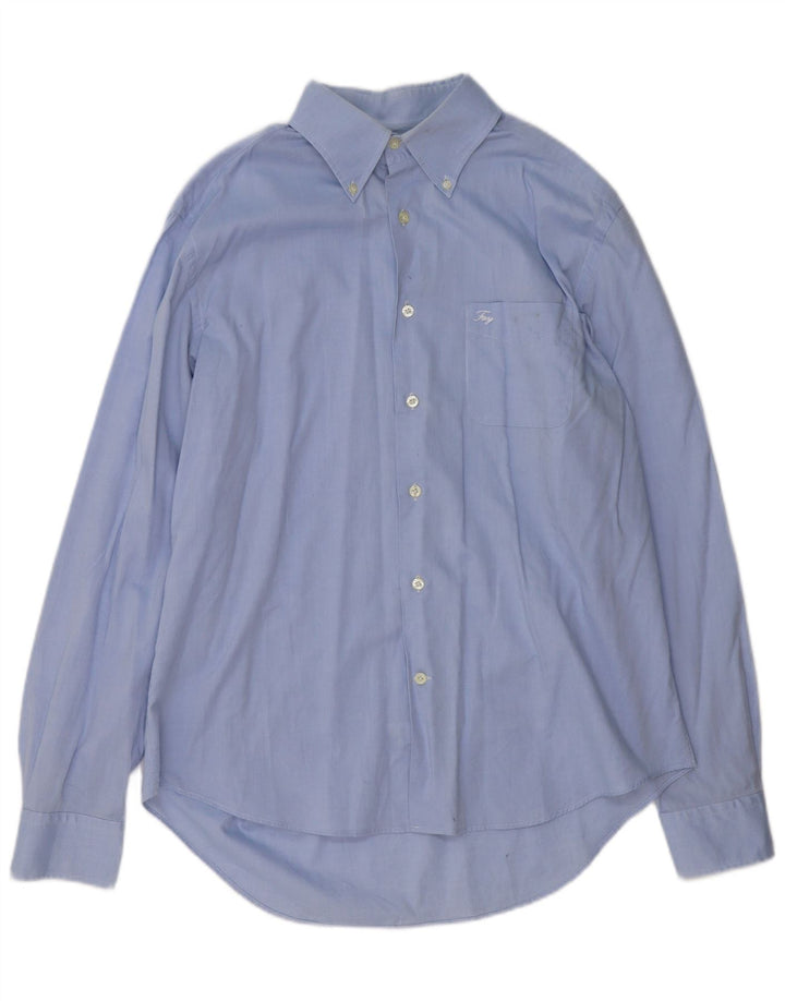 Camisa masculina Fay tamanho 44 17 1/2 XL algodão azul