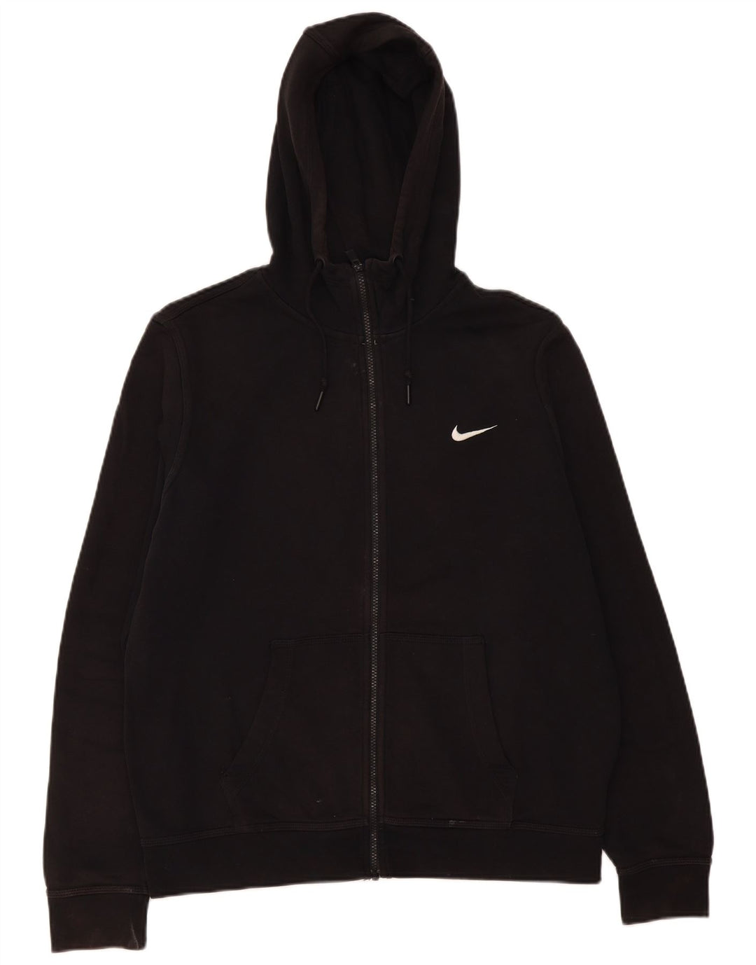 Suéter Nike masculino com capuz e zíper grande de algodão preto