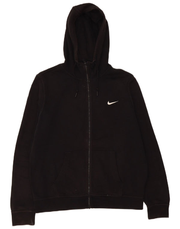 Suéter Nike masculino com capuz e zíper grande de algodão preto