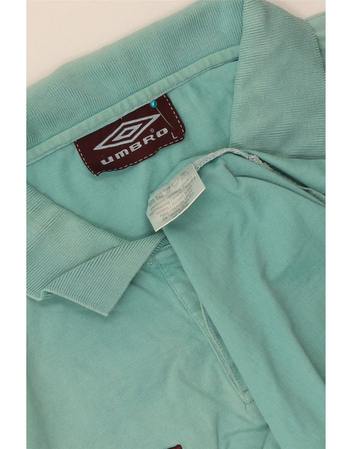 Camisa polo masculina Umbro gráfica grande algodão turquesa