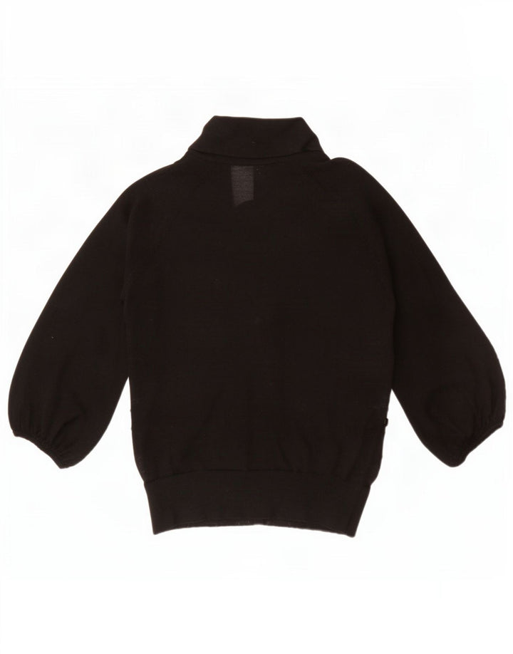 Suéter cardigã feminino Ted Baker manga 3/4 tamanho 2 pequeno preto floral