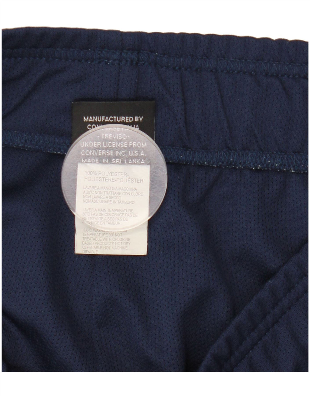 Shorts esportivos masculinos Converse médio azul marinho colorblock poliéster