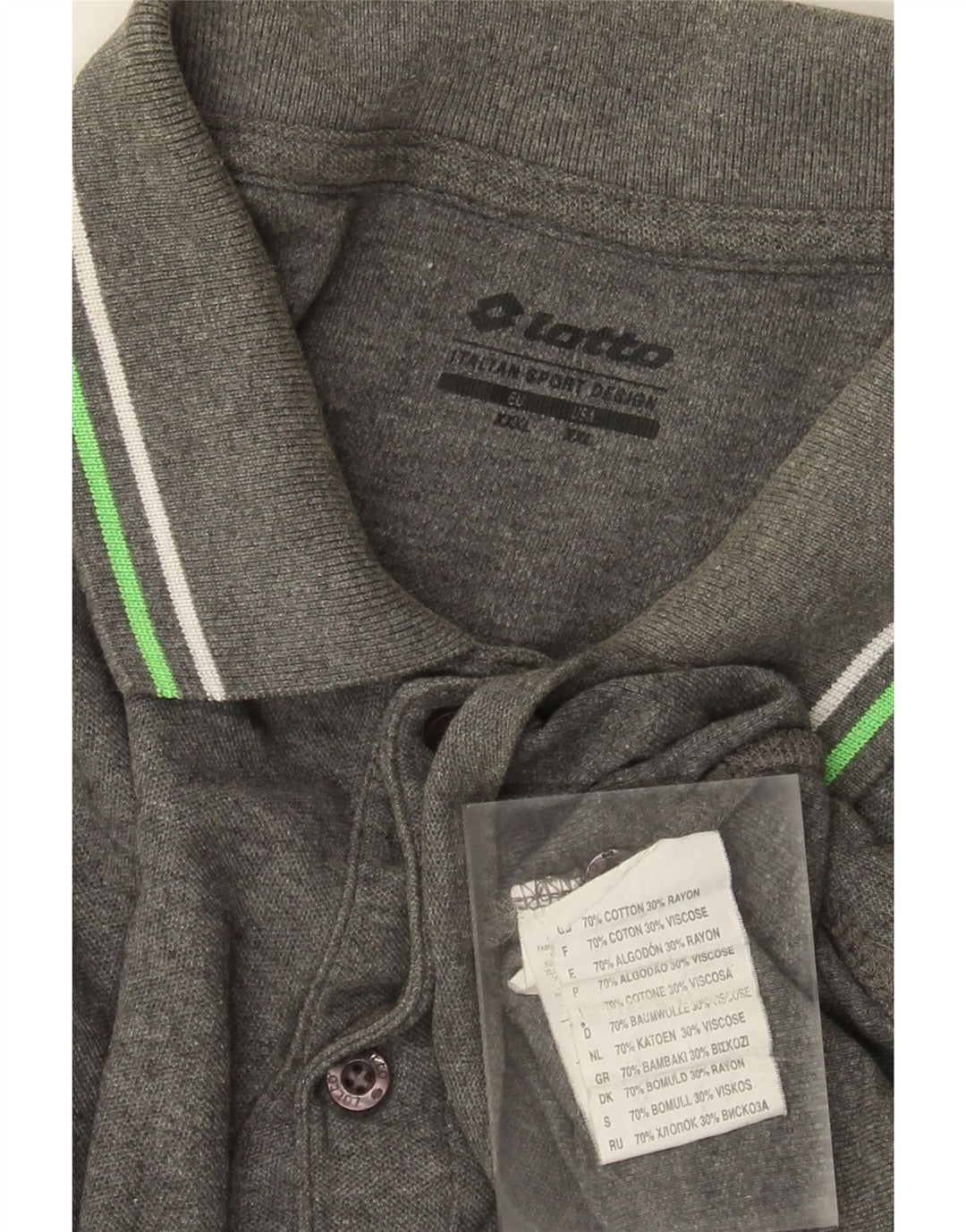 Camisa polo masculina Lotto 2XL algodão cinza