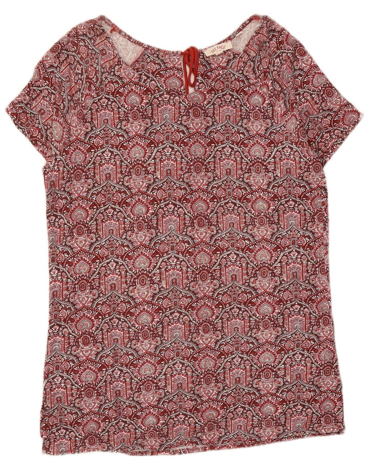 Túnica feminina Fat Face UK 12 viscose floral vermelha média