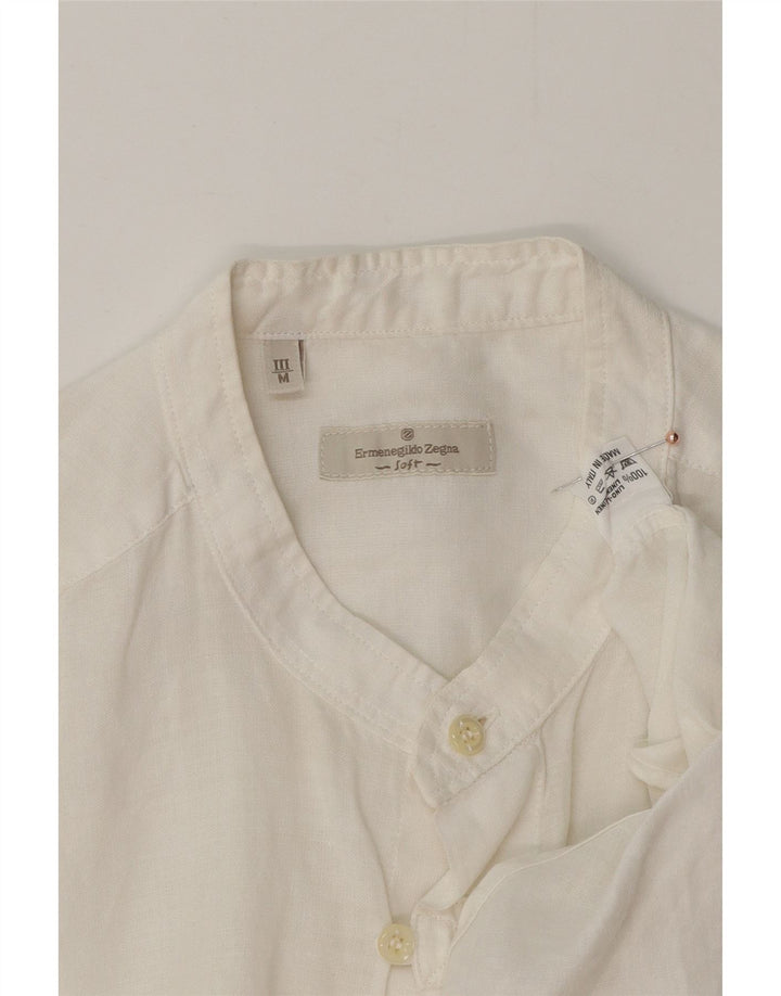 Camisa masculina ERMENEGILDO ZEGNA linho branco médio