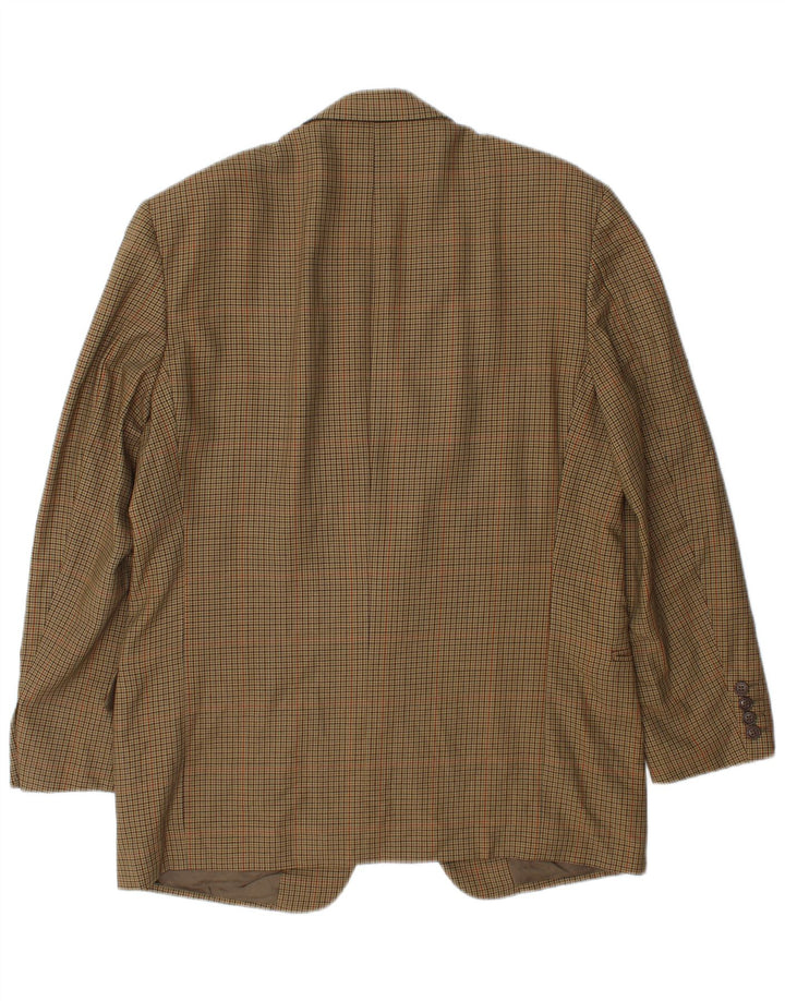Jaqueta blazer masculina de 2 botões Marks & Spencer Reino Unido 40 Houndstooth bege médio