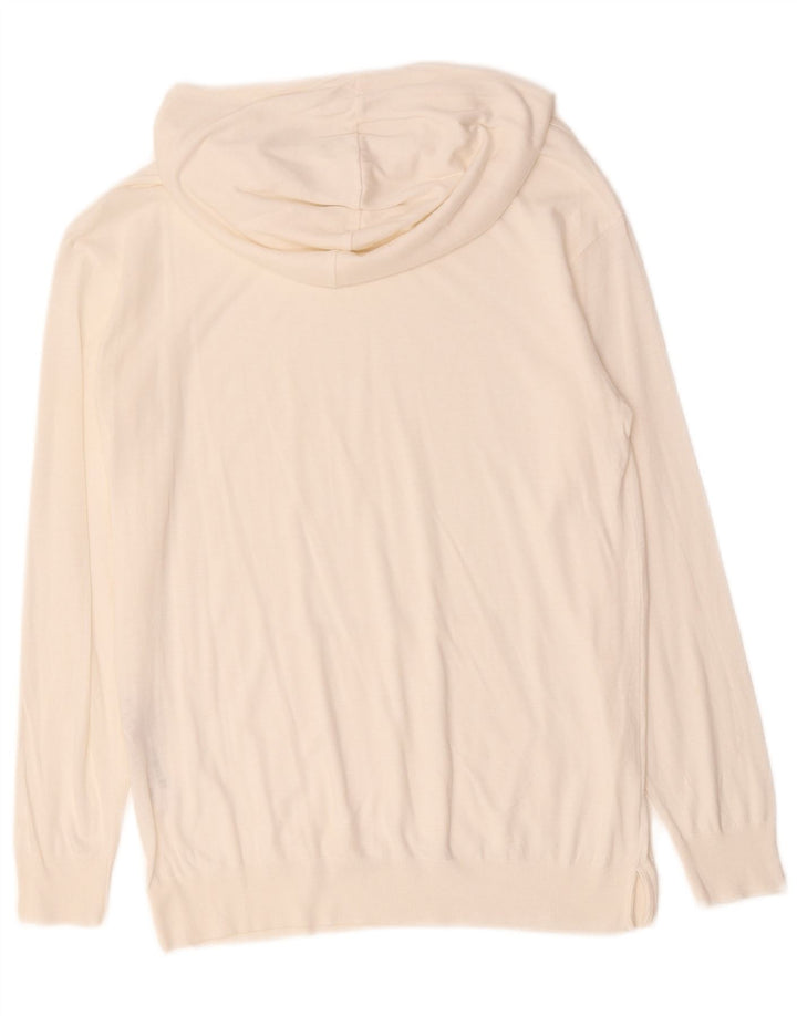 Suéter com capuz feminino Massimo Dutti UK 12 médio branco Lyocell