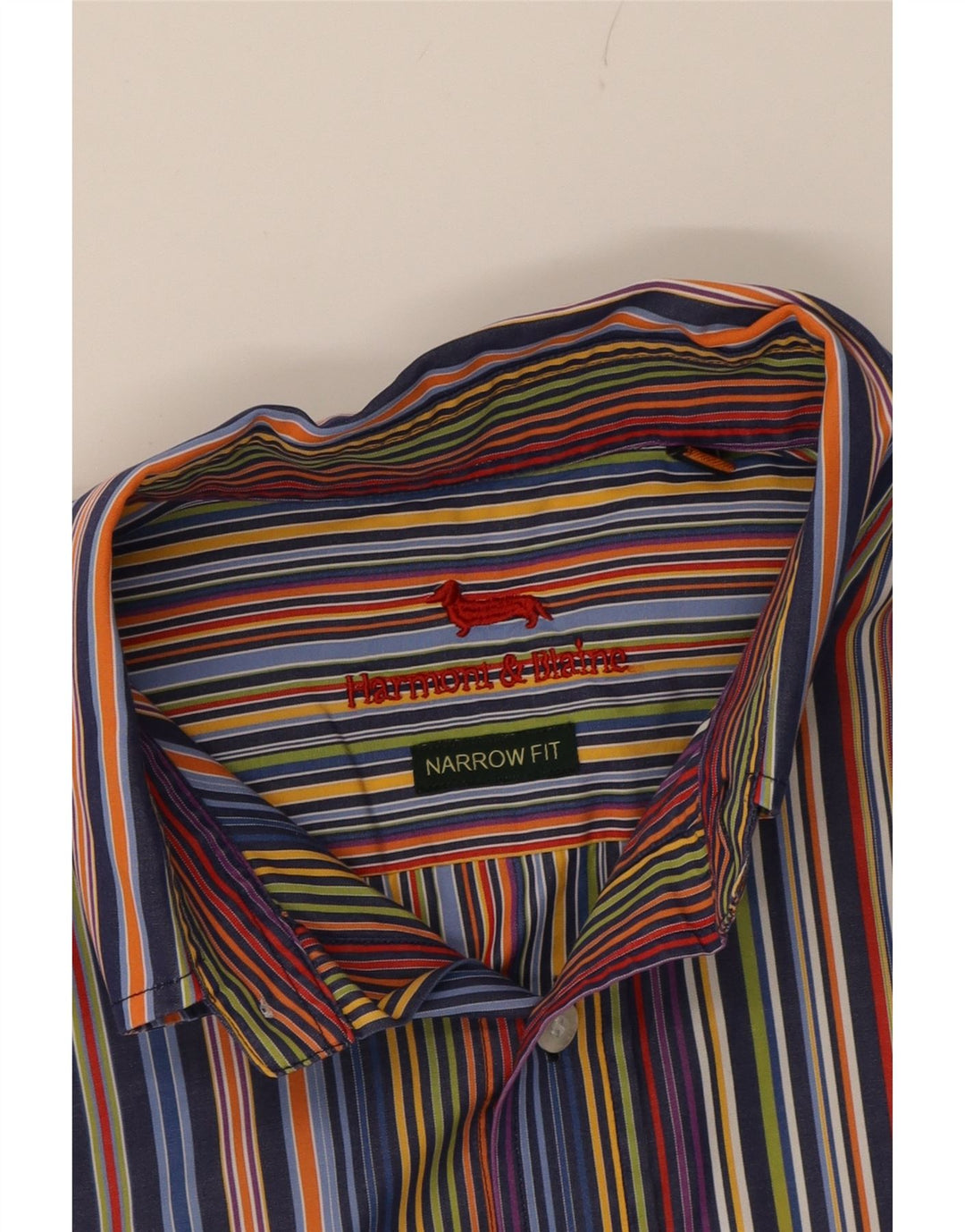 Camisa masculina de ajuste estreito HARMONT & BLAINE média multicolorida clássica