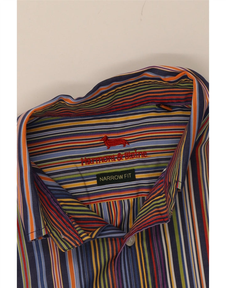 Camisa masculina de ajuste estreito HARMONT & BLAINE média multicolorida clássica