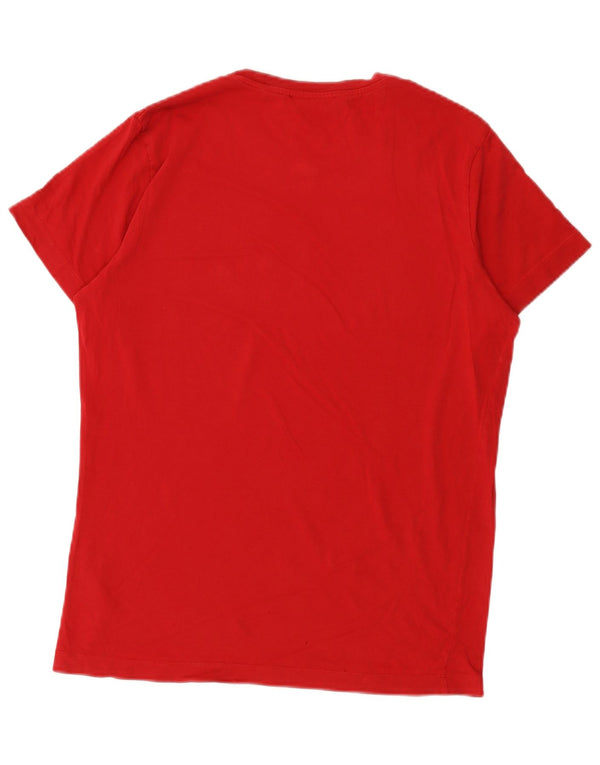 Diesel Camiseta masculina gráfica Top médio algodão vermelho