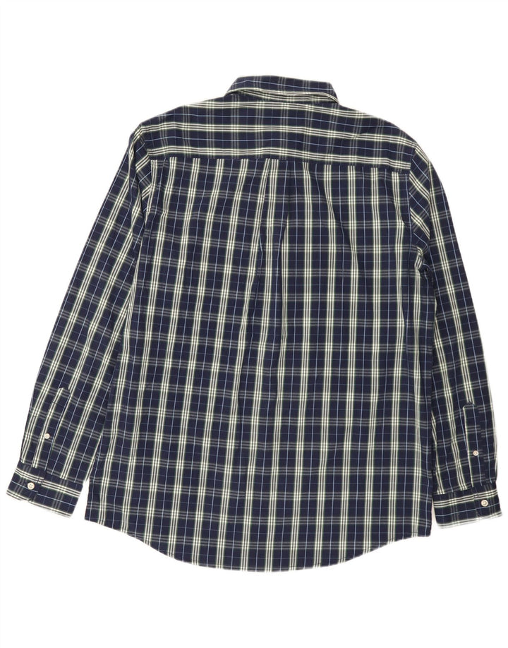 Camisa masculina Chaps grande algodão xadrez azul marinho
