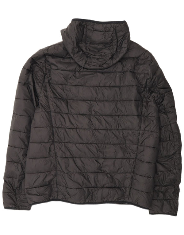 Jaqueta masculina acolchoada com capuz Hugo Boss UK 44 2XL poliamida preta