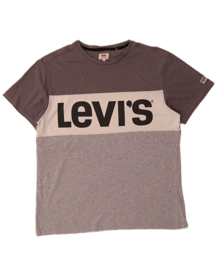 Camiseta gráfica masculina LEVI'S Top cinza médio colorblock