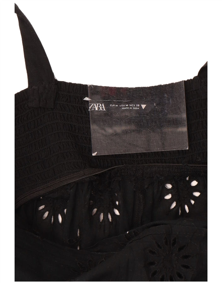 Vestido maxi feminino sem mangas Zara Reino Unido 12 médio preto