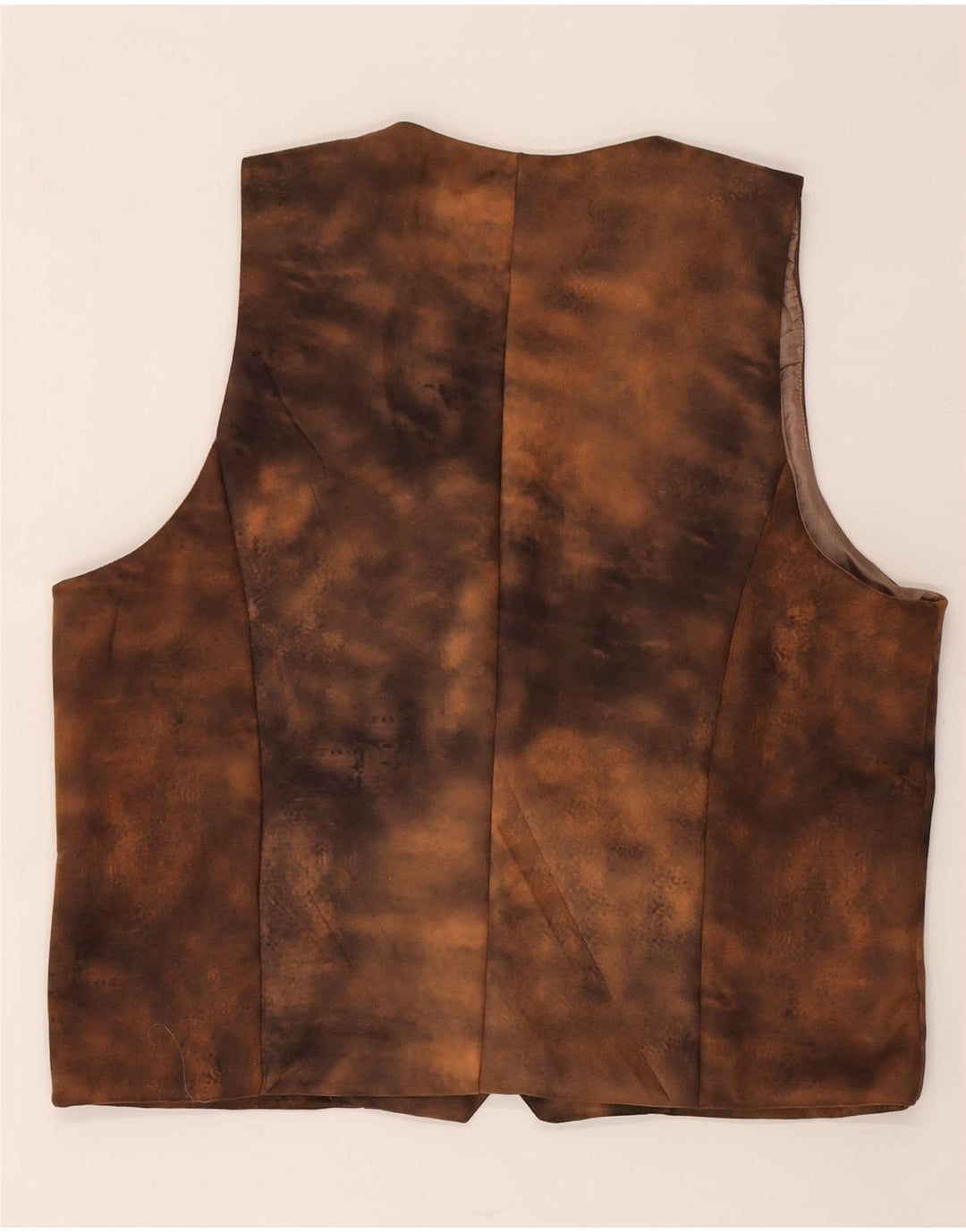 Colete de couro masculino vintage 2XL marrom tie dye