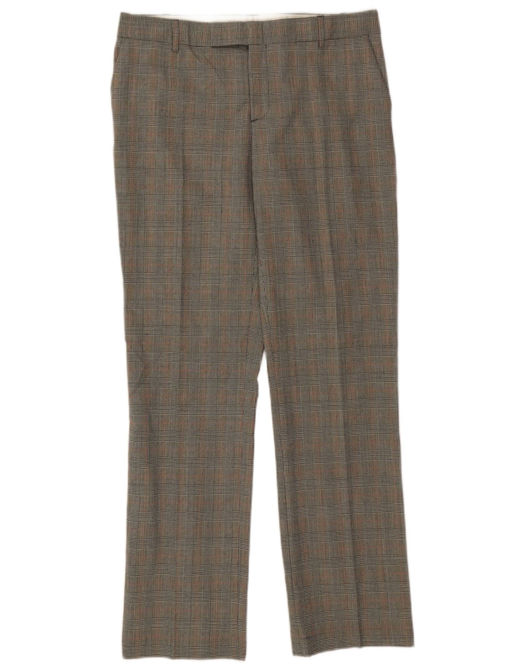Zara Calça feminina reta W32 L31 cinza Houndstooth clássico
