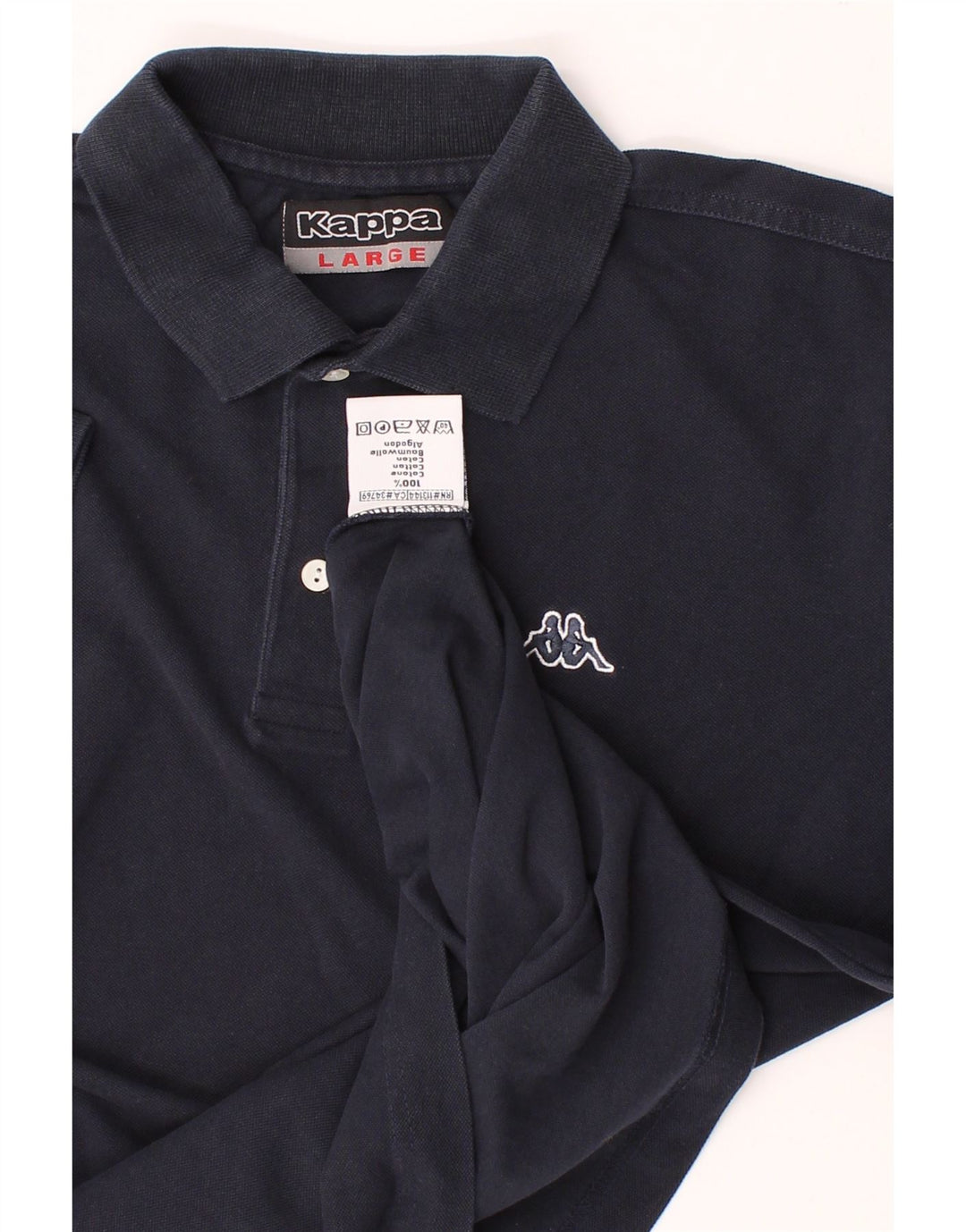 KAPPA Mens Polo Shirt Large Navy Blue Cotton Vintage Kappa and Second-Hand Kappa from Messina Hembry 