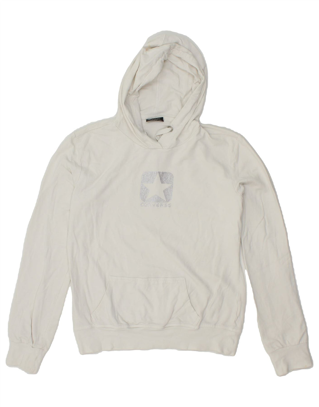 CONVERSE Womens Graphic Hoodie Jumper UK 18 XL White Cotton Vintage Converse and Second-Hand Converse from Messina Hembry 