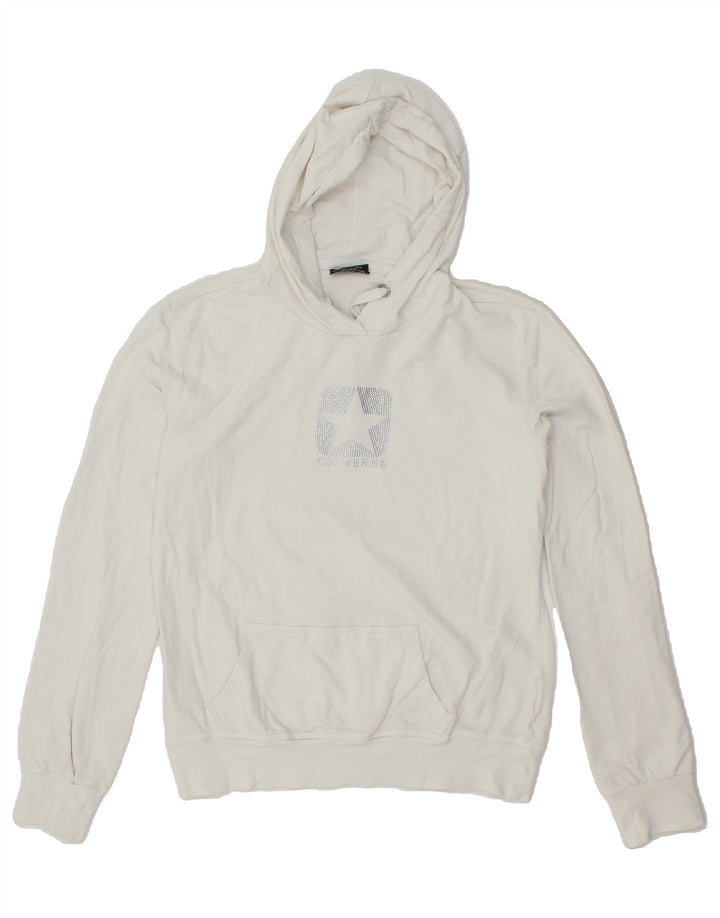 CONVERSE Womens Graphic Hoodie Jumper UK 18 XL White Cotton Vintage Converse and Second-Hand Converse from Messina Hembry 