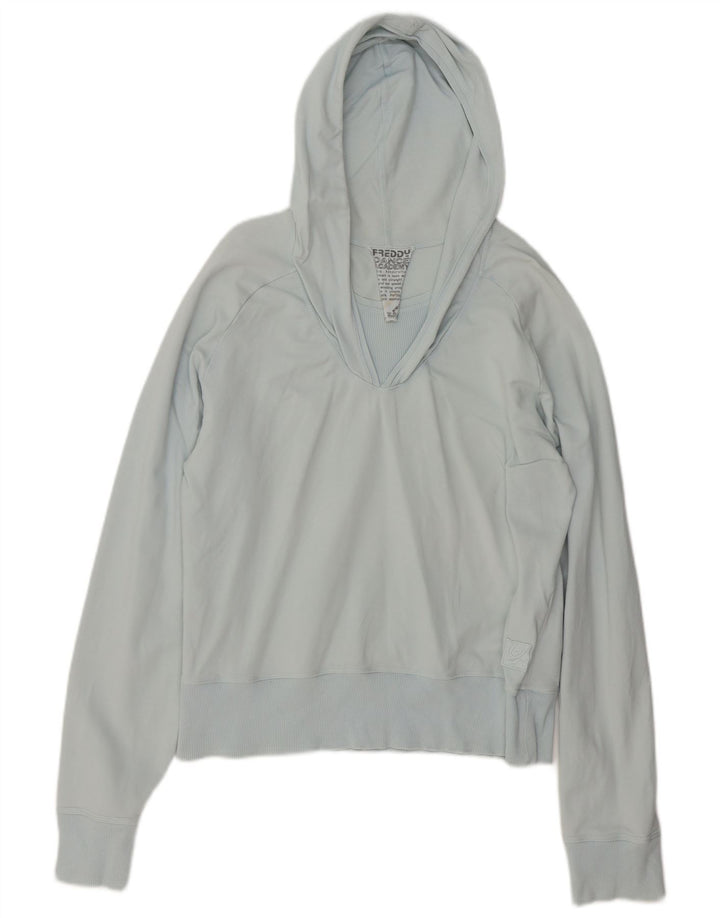 Jumper com capuz feminino Freddy UK 16 grande algodão azul