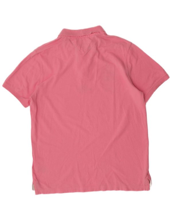 Camisa polo masculina Tommy Hilfiger gráfica slim fit 2XL algodão rosa