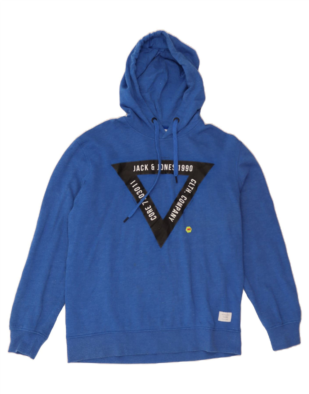 JACK & JONES Mens Graphic Hoodie Jumper XL Blue Cotton Vintage Jack & Jones and Second-Hand Jack & Jones from Messina Hembry 