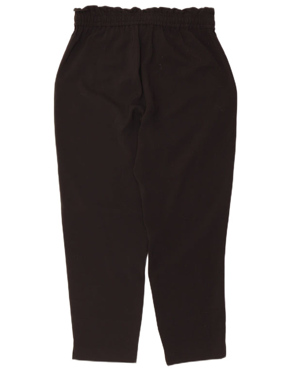 Zara Calça feminina cônica cortada média W28 L25 poliéster preto