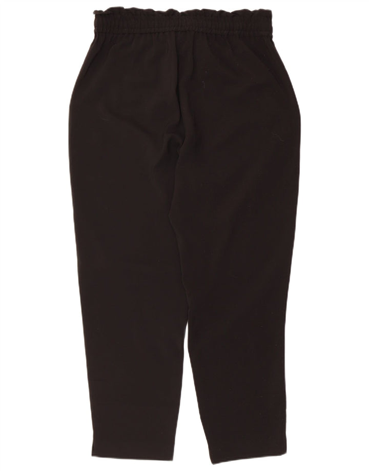 Zara Calça feminina cônica cortada média W28 L25 poliéster preto