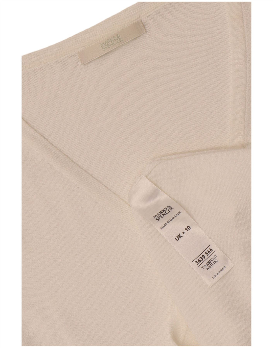 Suéter cardigã feminino Marks & Spencer manga 3/4 Reino Unido 10 pequeno branco
