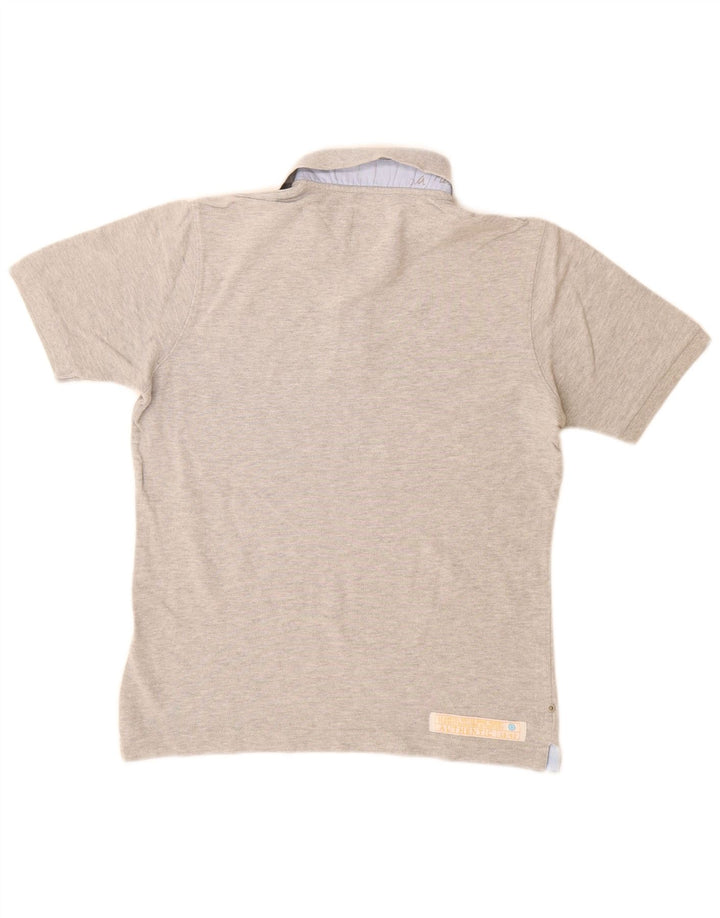 Camisa polo masculina La Martina pequena cinza algodão