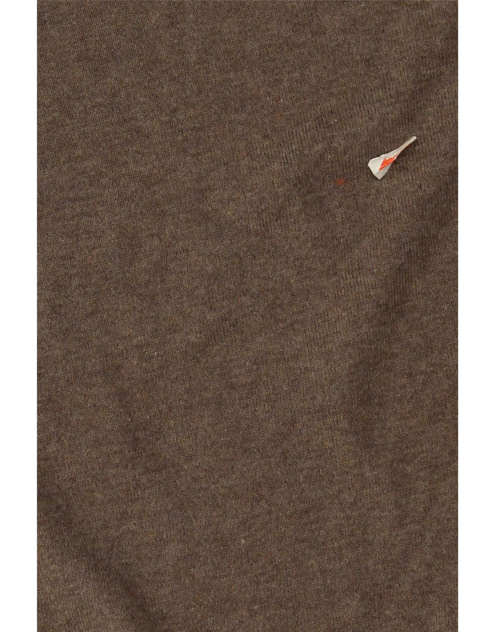 Suéter masculino ZARA com decote em V grande algodão marrom