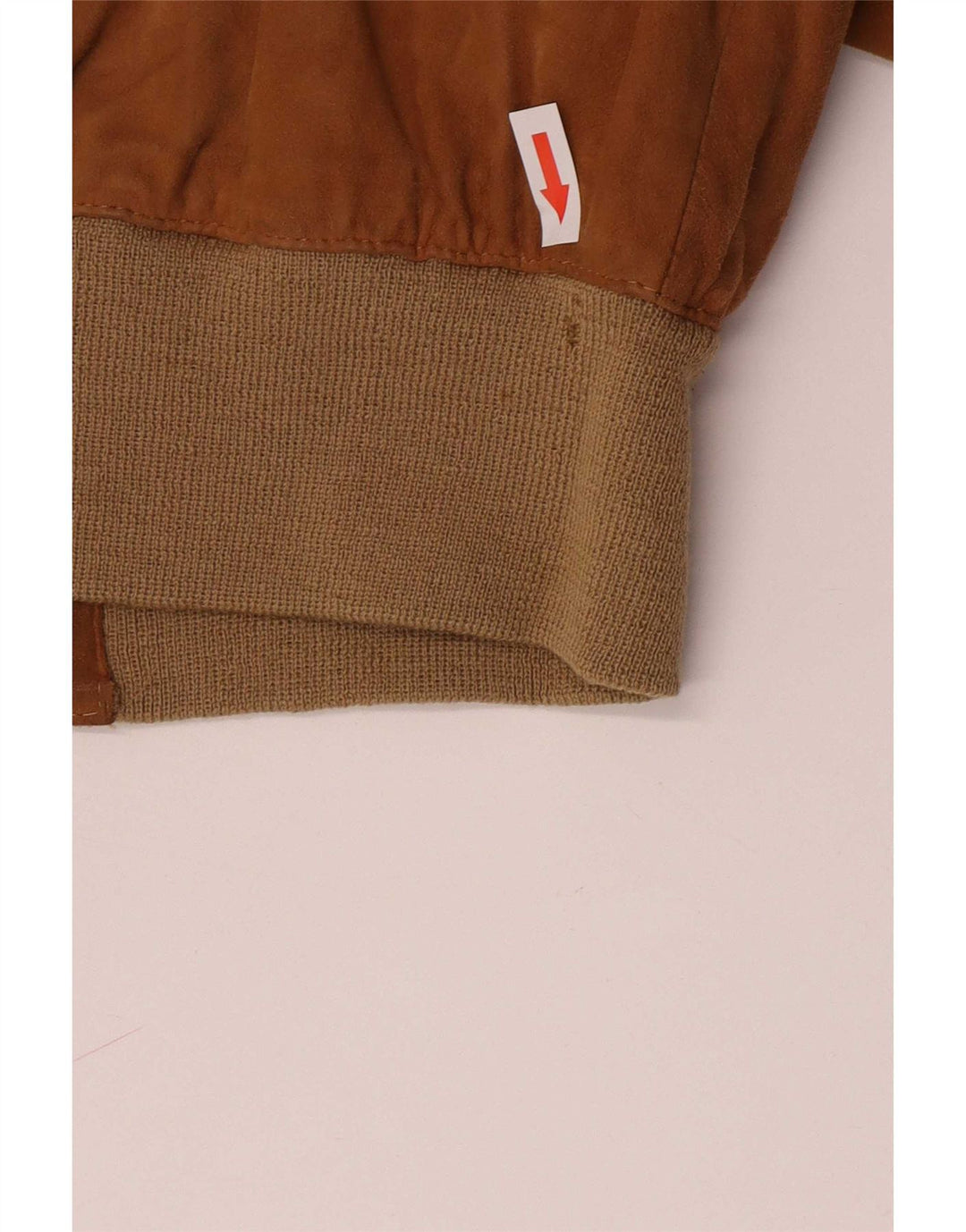 Jaqueta bomber feminina de camurça vintage UK 10 Small Brown Colourblock
