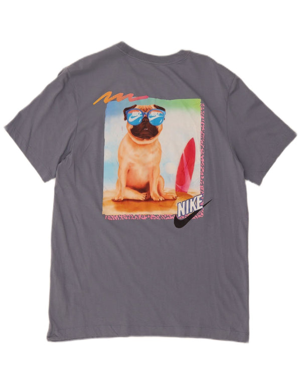 Camiseta gráfica feminina Nike UK 14 grande algodão cinza