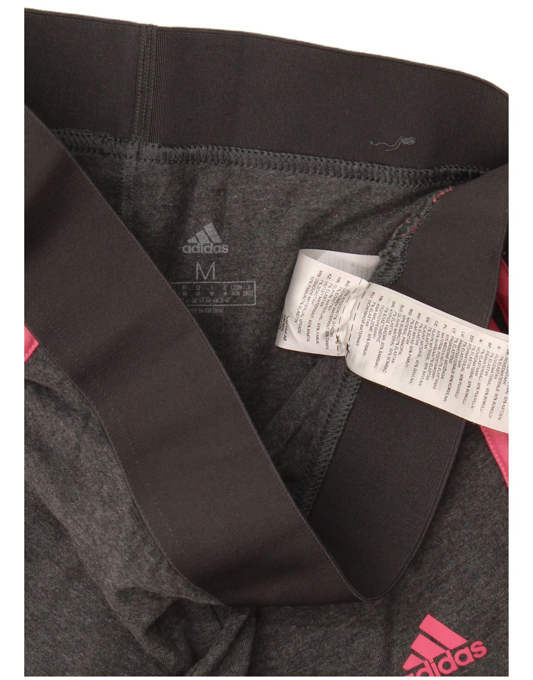 Leggings Adidas Femininas UK 12/14 Algodão Cinza Médio